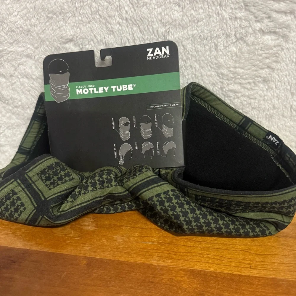 Zac Headgear Fleece Lined Motley Tube Multiple Way to Wear Green